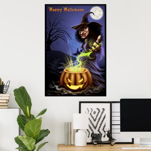 Happy Halloween Witch poster (Thuiskantoor)