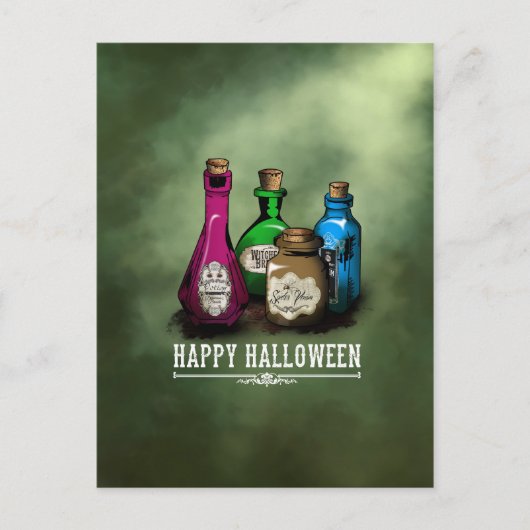 Happy Halloween! Witch Potion Fles Briefkaart (Voorkant)