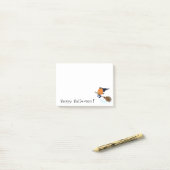 Happy Halloween Witch Pumpkin Flying Broom - Fun Post-it® Notes (Op bureau)