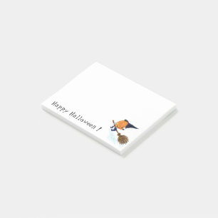 Happy Halloween Witch Pumpkin Flying Broom - Fun Post-it® Notes