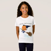 Happy Halloween Witch Pumpkin Flying Broom - Fun T-shirt (Voorkant volledig)