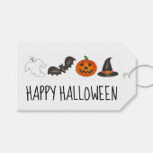 Happy Halloween Witch Pumpkin Ghost Bat Cadeaulabel (Voorkant (Horizontaal))