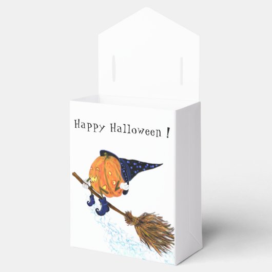 Happy Halloween Witch Pumpkin-vliegende kamer - gr Bedankdoosjes (Geopend)
