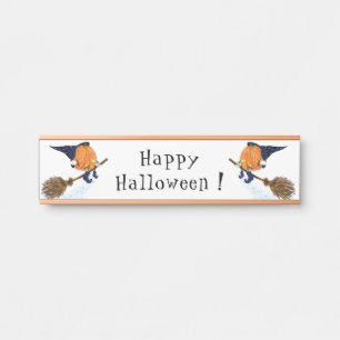 Happy Halloween Witch Pumpkin-vliegende kamer - gr Deurbordje