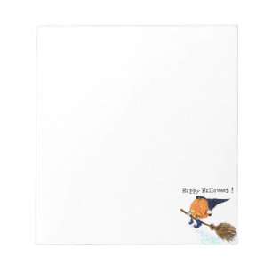 Happy Halloween Witch Pumpkin-vliegende kamer - gr Notitieblok