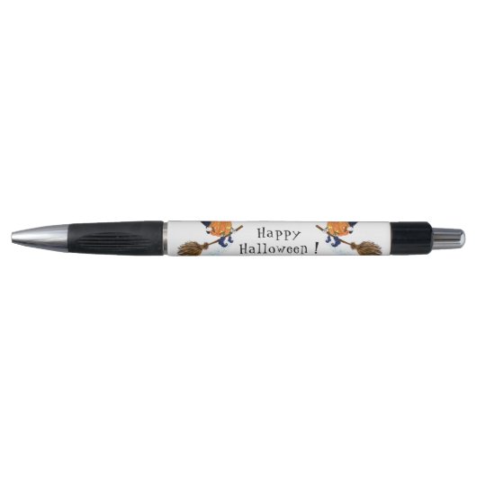 Happy Halloween Witch Pumpkin-vliegende kamer - gr Pen (Voorkant)