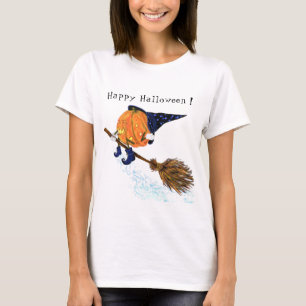 Happy Halloween Witch Pumpkin-vliegende kamer - gr T-shirt