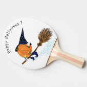 Happy Halloween Witch Pumpkin-vliegende kamer - gr Tafeltennisbatje (Zijkant)