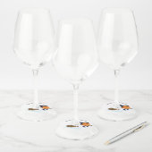 Happy Halloween Witch Pumpkin-vliegende kamer - gr Wijnglaslabel (Set)