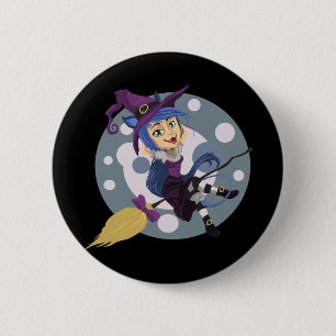 Happy Halloween Witch Ronde Button 5,7 Cm