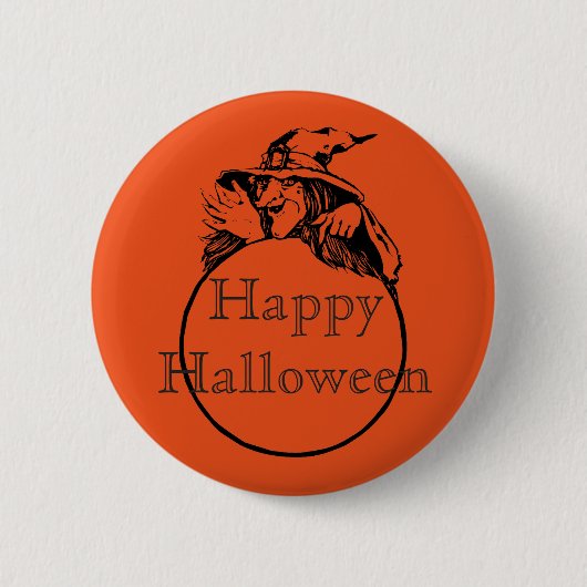 Happy Halloween Witch Ronde Button 5,7 Cm (Voorkant)
