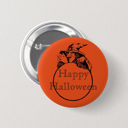 Happy Halloween Witch Ronde Button 5,7 Cm (Voorkant /achterkant)