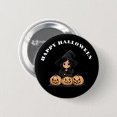 Happy Halloween Witch Ronde Button 5,7 Cm (Voorkant /achterkant)