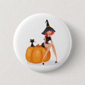 Happy Halloween Witch Ronde Button 5,7 Cm (Voorkant)