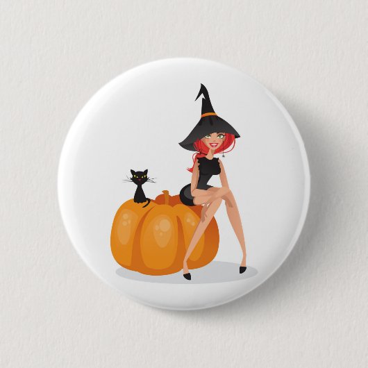 Happy Halloween Witch Ronde Button 5,7 Cm (Voorkant)