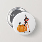 Happy Halloween Witch Ronde Button 5,7 Cm (Voorkant /achterkant)