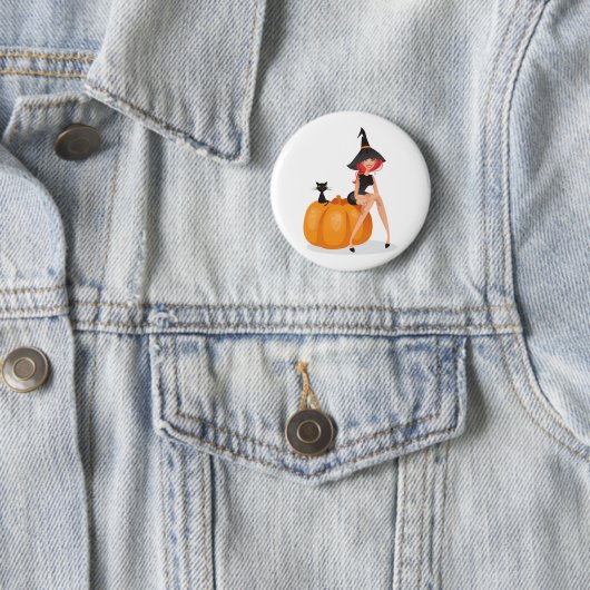 Happy Halloween Witch Ronde Button 5,7 Cm (In situ)