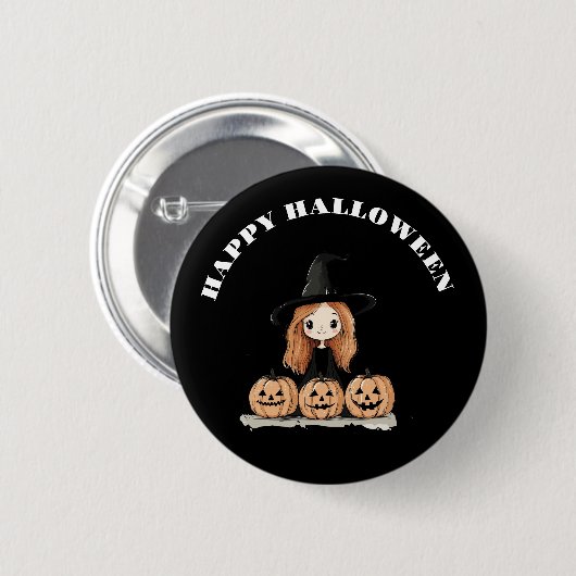 Happy Halloween Witch Ronde Button 5,7 Cm (Voorkant /achterkant)