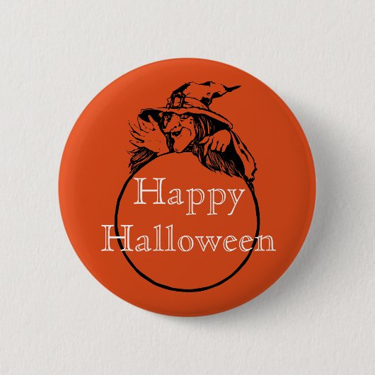 Happy Halloween Witch Ronde Button 5,7 Cm (Voorkant)
