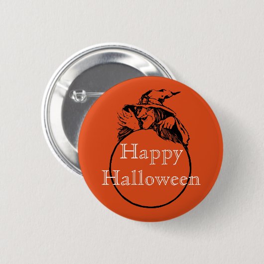 Happy Halloween Witch Ronde Button 5,7 Cm (Voorkant /achterkant)