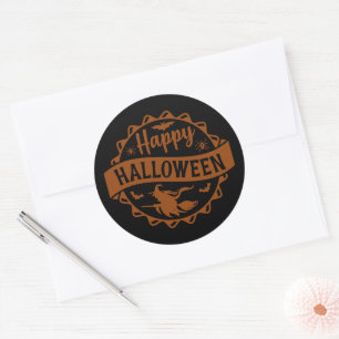 Happy Halloween Witch Ronde Sticker