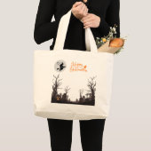 Happy Halloween Witch Silhouette Design Grote Tote Bag (Voorkant (product))