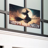 Happy Halloween Witch Spandoek (Buitenkant Gebouw)