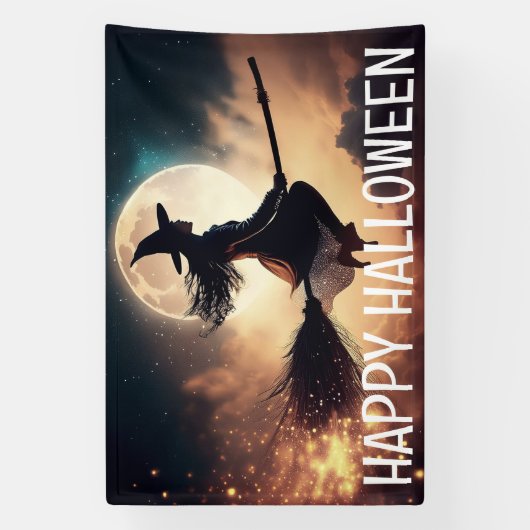 Happy Halloween Witch Spandoek (Verticaal)