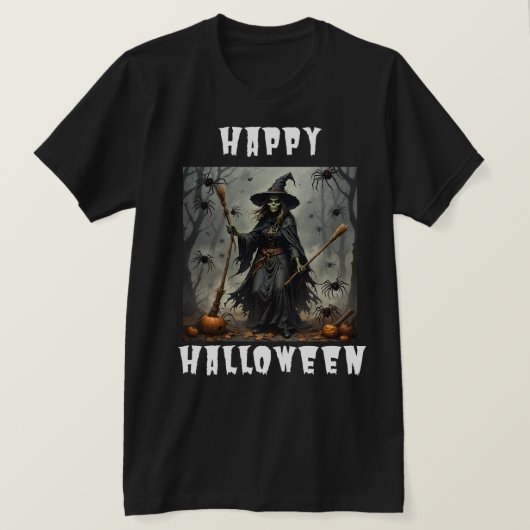 Happy Halloween Witch T-shirt (Design voorkant)