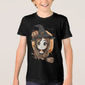 Happy Halloween Witch Tri-Blend Jeugd T-Shirt (Voorkant)