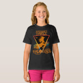 Happy Halloween Witch Zwart Sinaasappels T-shirt (Voorkant volledig)