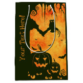 Happy Halloween Witches Cats Spiders Eigenaars van Medium Cadeauzakje (Voorkant)