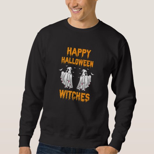 Happy Halloween Witches Cool Retro Cadeau Trui (Voorkant)