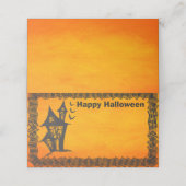 Happy Halloween Witches Haunted House Plaatskaartje (Buitenkant ongevouwen)