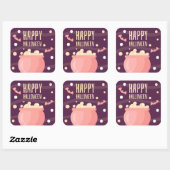 Happy Halloween Witches Pot Vierkante Sticker (Vel)