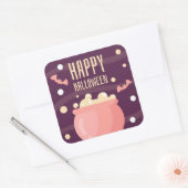 Happy Halloween Witches Pot Vierkante Sticker (Envelop)