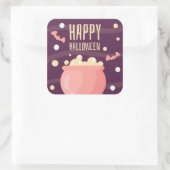 Happy Halloween Witches Pot Vierkante Sticker (Tas)