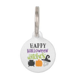 Happy Halloween Witches Stethoscope ID Label Huisdierpenning