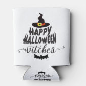 Happy Halloween Witches Typography Halloween Blikjeskoeler (Achterkant)