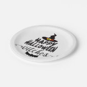 Happy Halloween Witches Typography Halloween Papieren Bordje (Gekanteld)