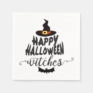 Happy Halloween Witches Typography Halloween Servet