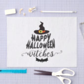 Happy Halloween Witches Typography Halloween Tissuepapier (Craft)