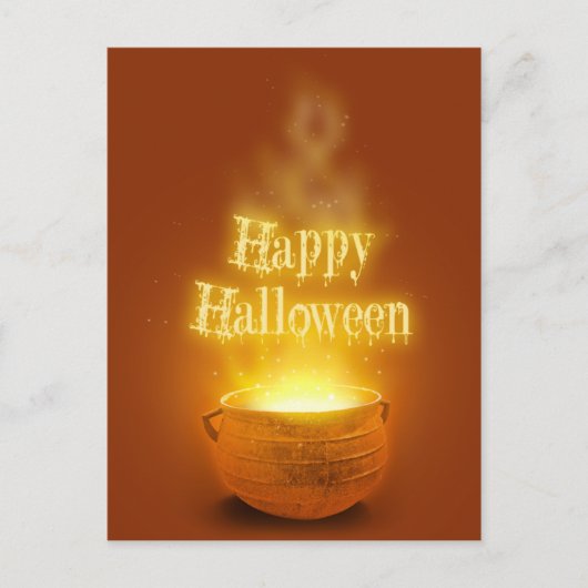 Happy Halloween Witch's Caldron Briefkaart (Voorkant)