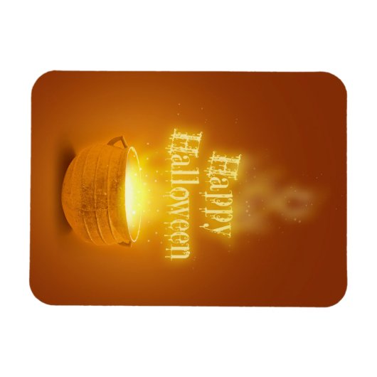 Happy Halloween Witch's Caldron Magneet (Horizontaal)