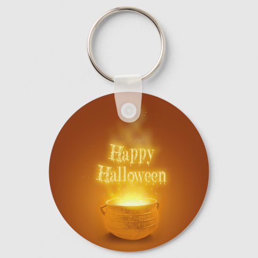 Happy Halloween Witch's Caldron Sleutelhanger (Voorkant)