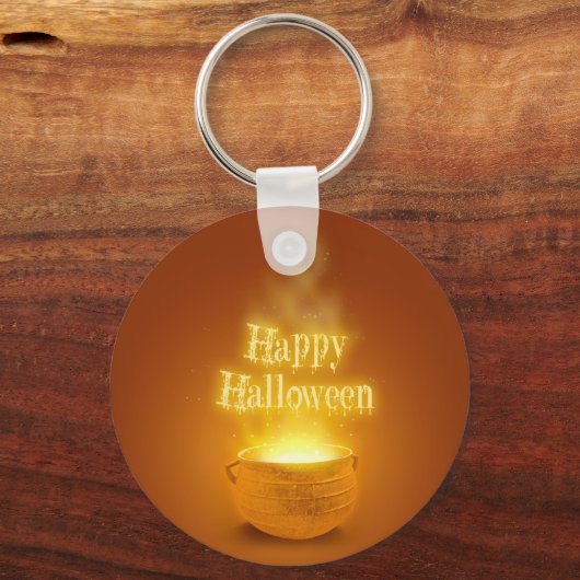 Happy Halloween Witch's Caldron Sleutelhanger (Voorkant)