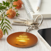 Happy Halloween Witch's Caldron Sleutelhanger (Zijkant)