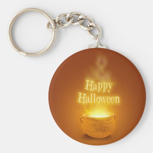 Happy Halloween Witch's Caldron Sleutelhanger (Voorkant)