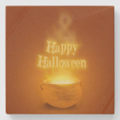 Happy Halloween Witch's Caldron Stenen Onderzetter (Voorkant)