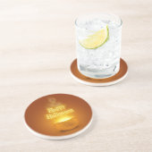 Happy Halloween Witch's Caldron Zandsteen Onderzetter (Zijkant)